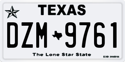 TX license plate DZM9761