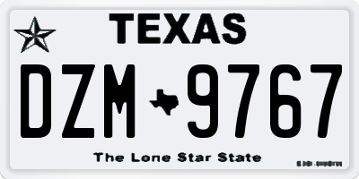 TX license plate DZM9767