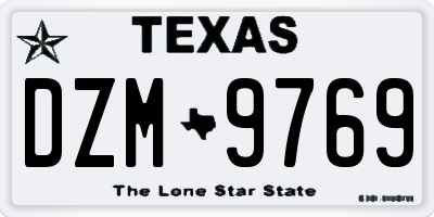 TX license plate DZM9769