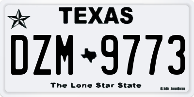 TX license plate DZM9773