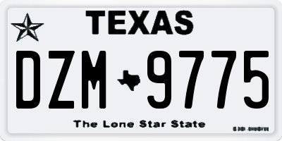 TX license plate DZM9775