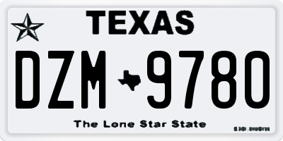 TX license plate DZM9780