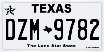 TX license plate DZM9782