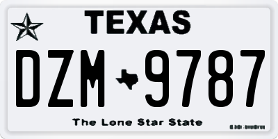 TX license plate DZM9787
