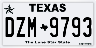 TX license plate DZM9793