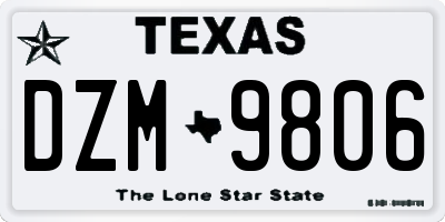TX license plate DZM9806