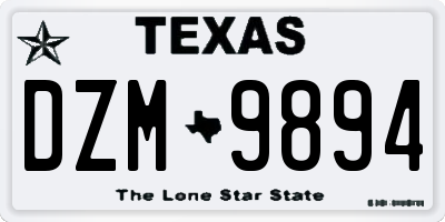 TX license plate DZM9894