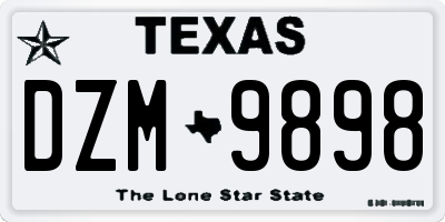 TX license plate DZM9898
