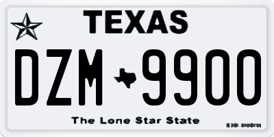 TX license plate DZM9900