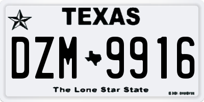 TX license plate DZM9916