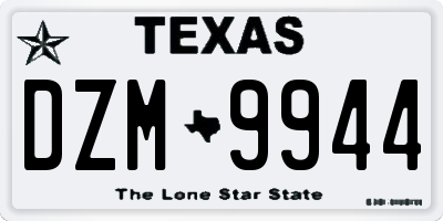 TX license plate DZM9944