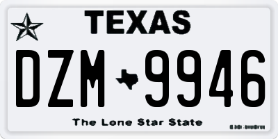 TX license plate DZM9946