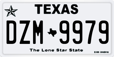 TX license plate DZM9979