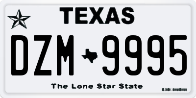 TX license plate DZM9995