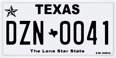TX license plate DZN0041