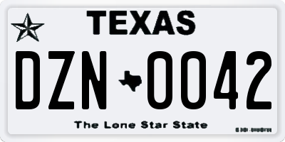 TX license plate DZN0042