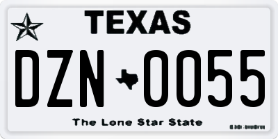 TX license plate DZN0055