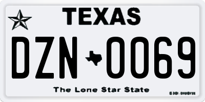 TX license plate DZN0069