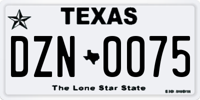 TX license plate DZN0075