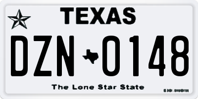 TX license plate DZN0148