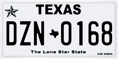 TX license plate DZN0168