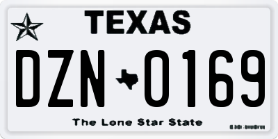 TX license plate DZN0169