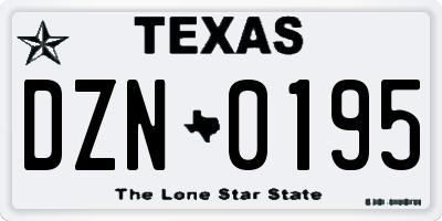 TX license plate DZN0195