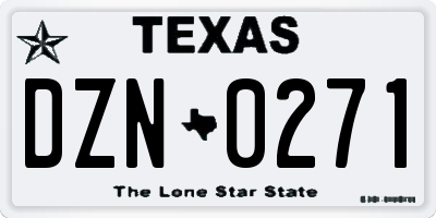 TX license plate DZN0271
