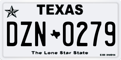 TX license plate DZN0279