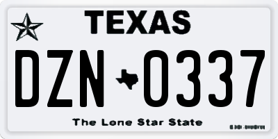 TX license plate DZN0337