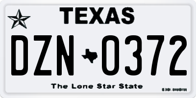 TX license plate DZN0372