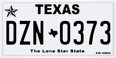 TX license plate DZN0373