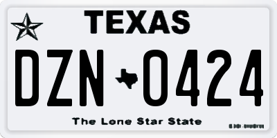 TX license plate DZN0424