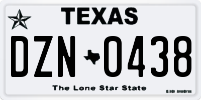 TX license plate DZN0438