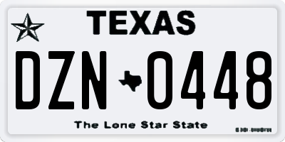 TX license plate DZN0448
