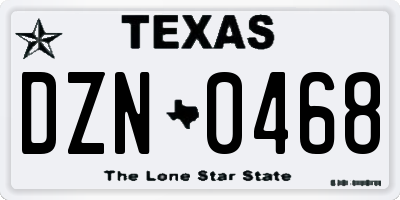TX license plate DZN0468