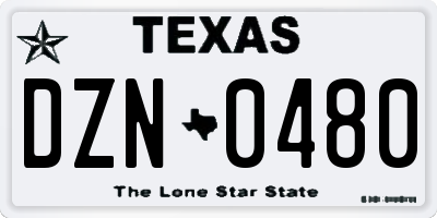 TX license plate DZN0480