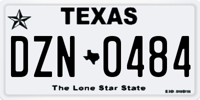 TX license plate DZN0484