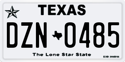 TX license plate DZN0485