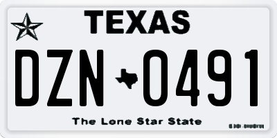 TX license plate DZN0491
