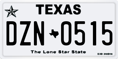 TX license plate DZN0515
