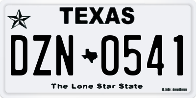 TX license plate DZN0541