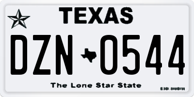 TX license plate DZN0544