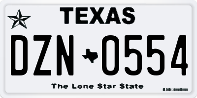 TX license plate DZN0554