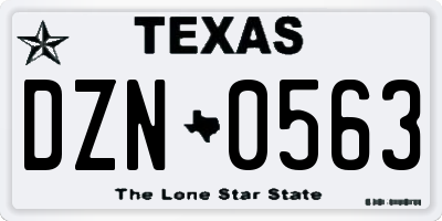 TX license plate DZN0563