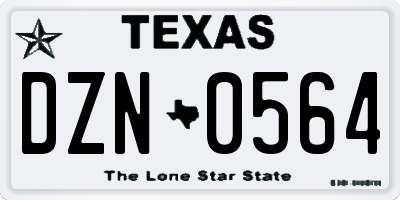 TX license plate DZN0564