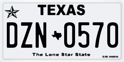 TX license plate DZN0570