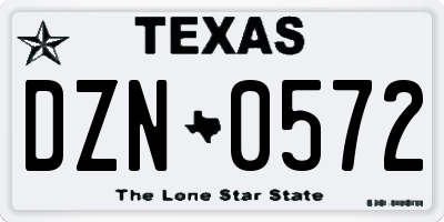 TX license plate DZN0572