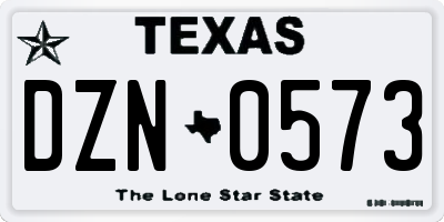 TX license plate DZN0573