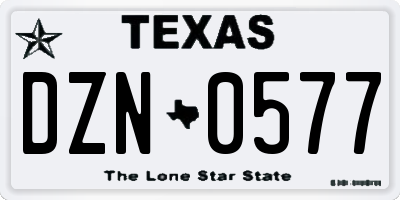 TX license plate DZN0577